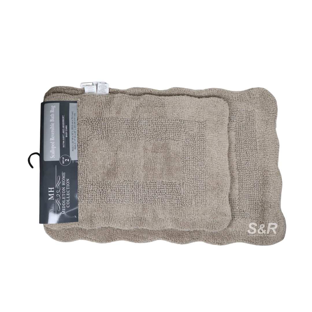 Middleton Home Collection Scalloped Reversible Bath Rug